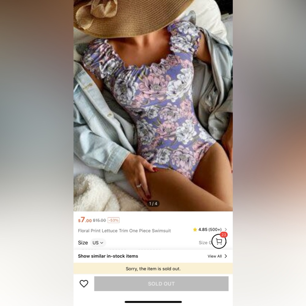 Floral Off Shoulder swimsuit